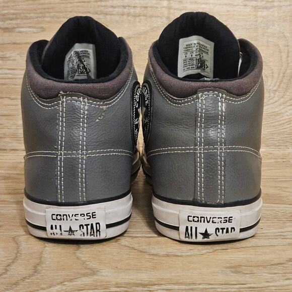 Converse All-Star Chuck Taylor High Top Sneaker Fabric Leather Gray Mens Size 9 - Picture 3 of 9